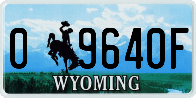 WY license plate 09640F