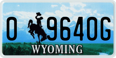 WY license plate 09640G