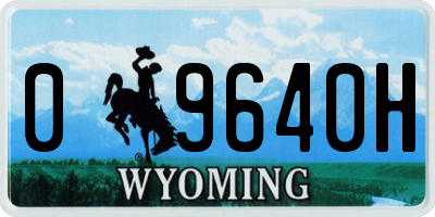 WY license plate 09640H