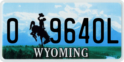 WY license plate 09640L