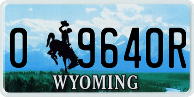 WY license plate 09640R
