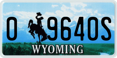 WY license plate 09640S