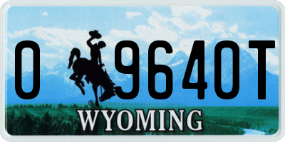 WY license plate 09640T