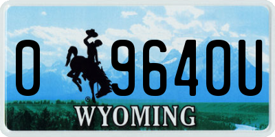 WY license plate 09640U