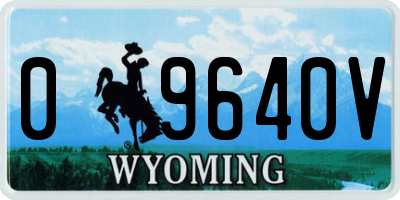 WY license plate 09640V
