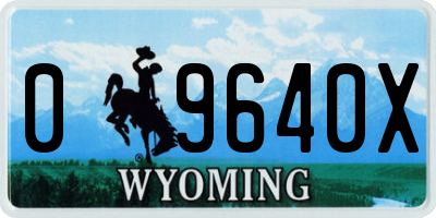 WY license plate 09640X