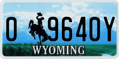 WY license plate 09640Y