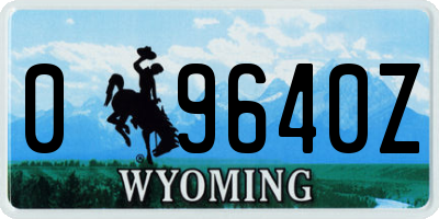 WY license plate 09640Z
