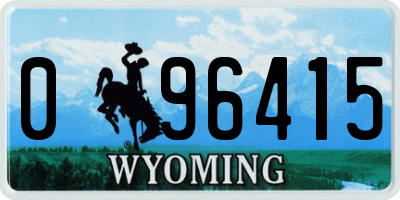 WY license plate 096415