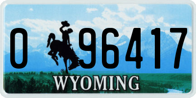 WY license plate 096417