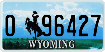 WY license plate 096427