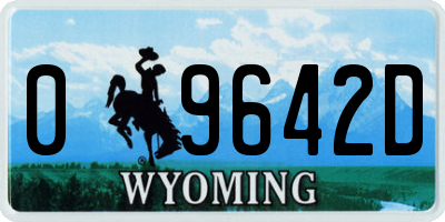 WY license plate 09642D