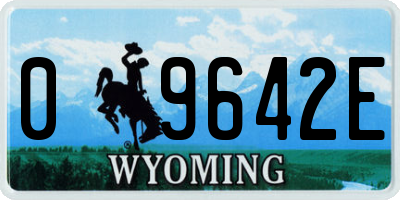 WY license plate 09642E