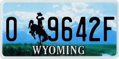 WY license plate 09642F