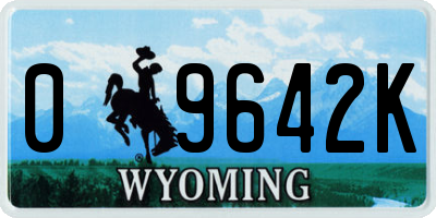 WY license plate 09642K
