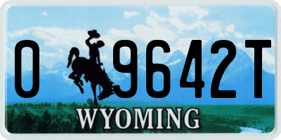 WY license plate 09642T