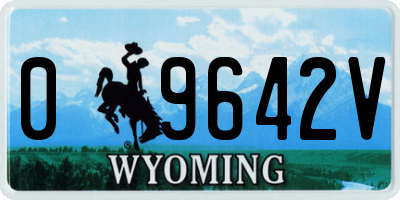 WY license plate 09642V