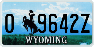 WY license plate 09642Z