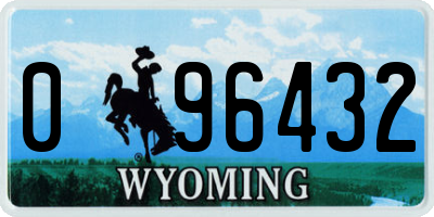 WY license plate 096432