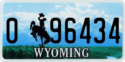 WY license plate 096434