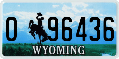 WY license plate 096436