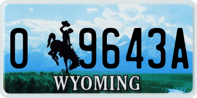 WY license plate 09643A