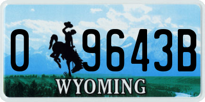 WY license plate 09643B
