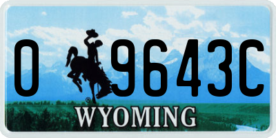 WY license plate 09643C
