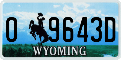 WY license plate 09643D