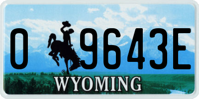 WY license plate 09643E