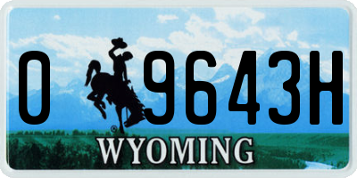 WY license plate 09643H