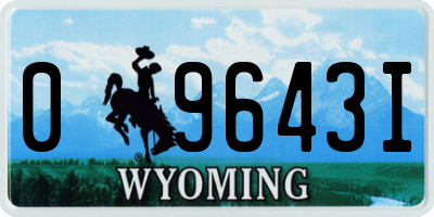 WY license plate 09643I
