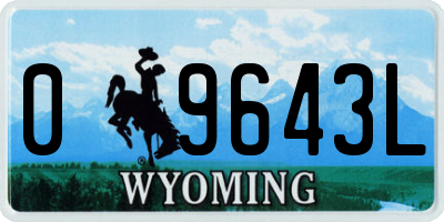 WY license plate 09643L