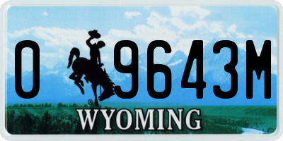 WY license plate 09643M