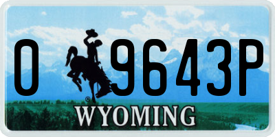 WY license plate 09643P