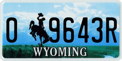 WY license plate 09643R