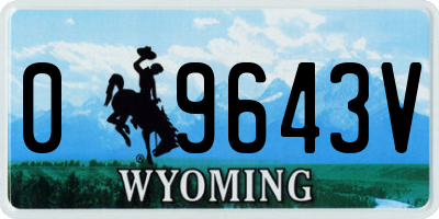 WY license plate 09643V