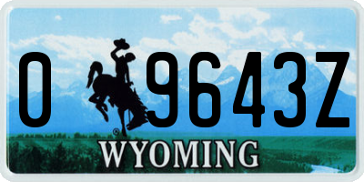 WY license plate 09643Z