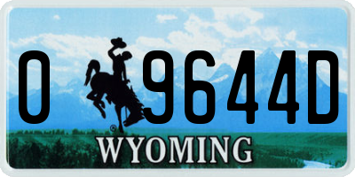 WY license plate 09644D