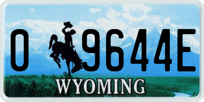 WY license plate 09644E