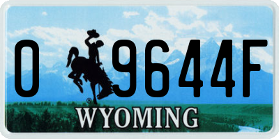 WY license plate 09644F