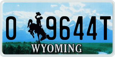 WY license plate 09644T