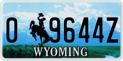 WY license plate 09644Z