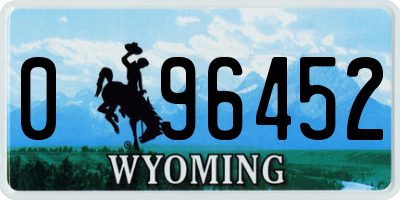 WY license plate 096452
