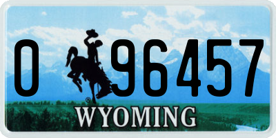 WY license plate 096457