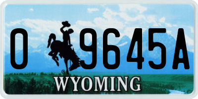 WY license plate 09645A