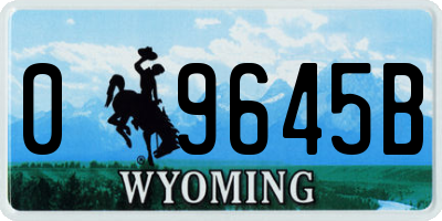 WY license plate 09645B
