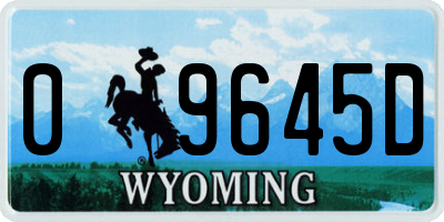 WY license plate 09645D