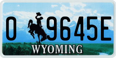 WY license plate 09645E