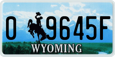 WY license plate 09645F